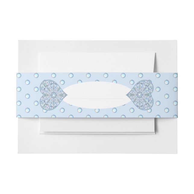 Ceramic Lace Light Blue Invitation Belly Band (Front Example)