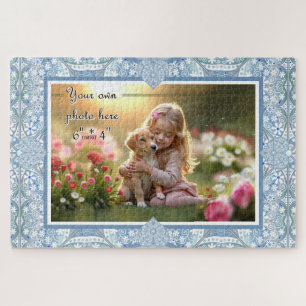 Ceramic Lace Light Blue Jigsaw Puzzle