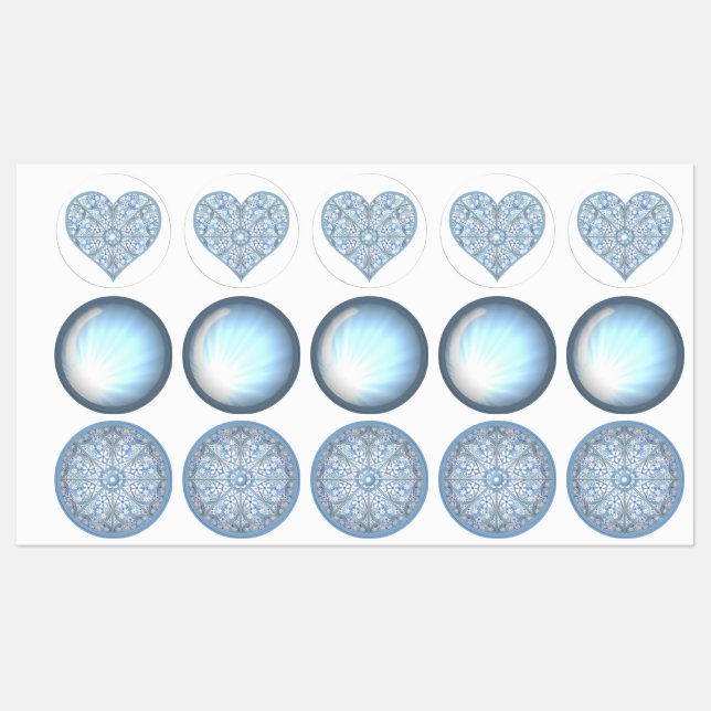 Ceramic Lace Light Blue Labels (Sheet)