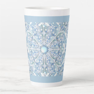 Ceramic lace Light blue Latte Mug