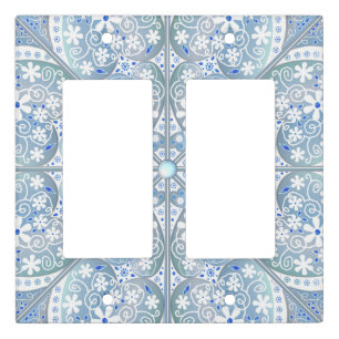 Ceramic Lace Light blue Light Switch Cover