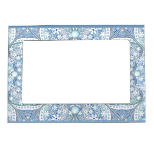 Ceramic lace Light blue Magnetic Frame