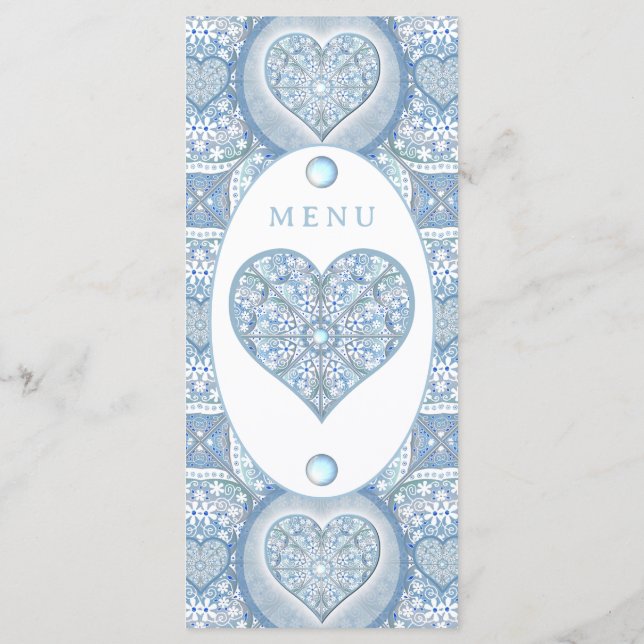 Ceramic Lace Light Blue Menu (Back)