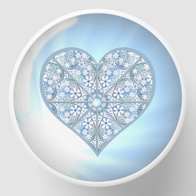 Ceramic Lace light blue Mini Candle Favors (Front)