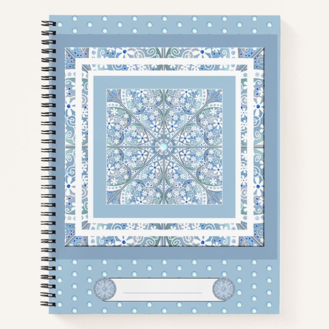 Ceramic Lace Light Blue Notebook (Front)