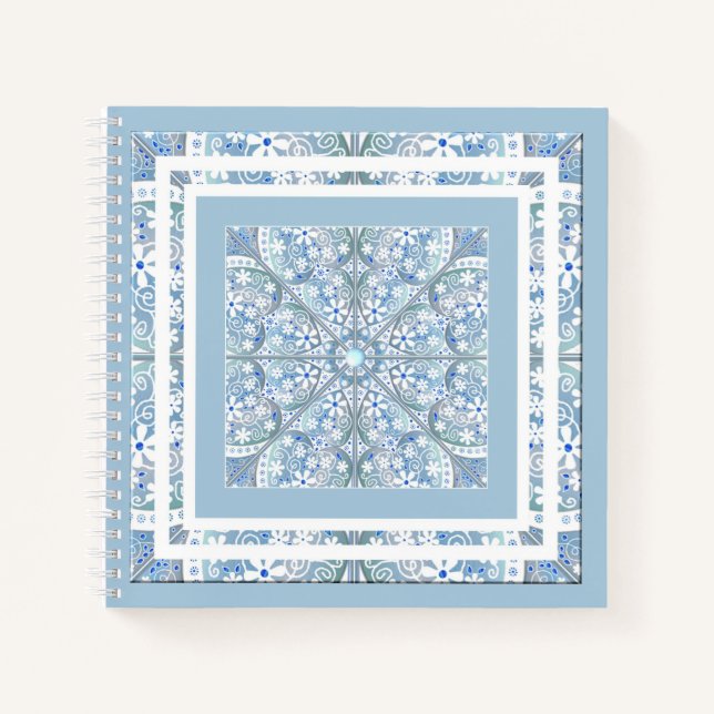 Ceramic Lace Light Blue Notebook (Front)