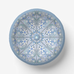 Ceramic lace Light blue Paper Bowls