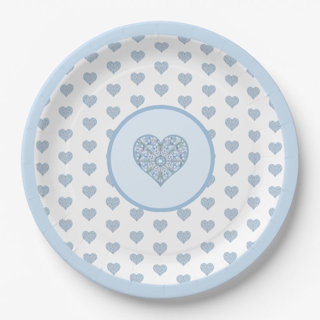 Ceramic Lace Light Blue Paper Plates (Front)