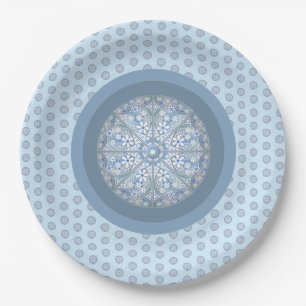 Ceramic lace Light blue Paper Plates