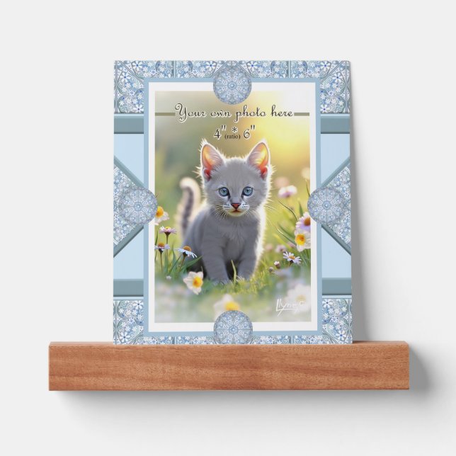 Ceramic lace Light blue Picture Ledge (Front)