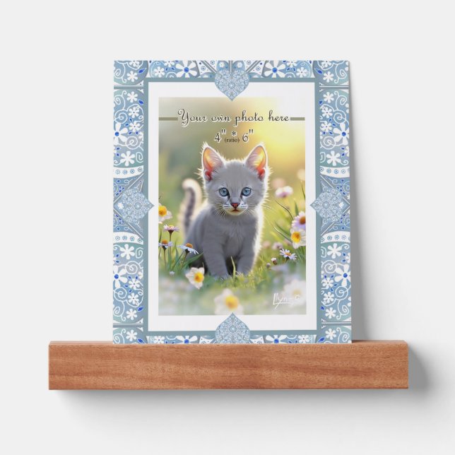 Ceramic lace Light blue Picture Ledge (Front)