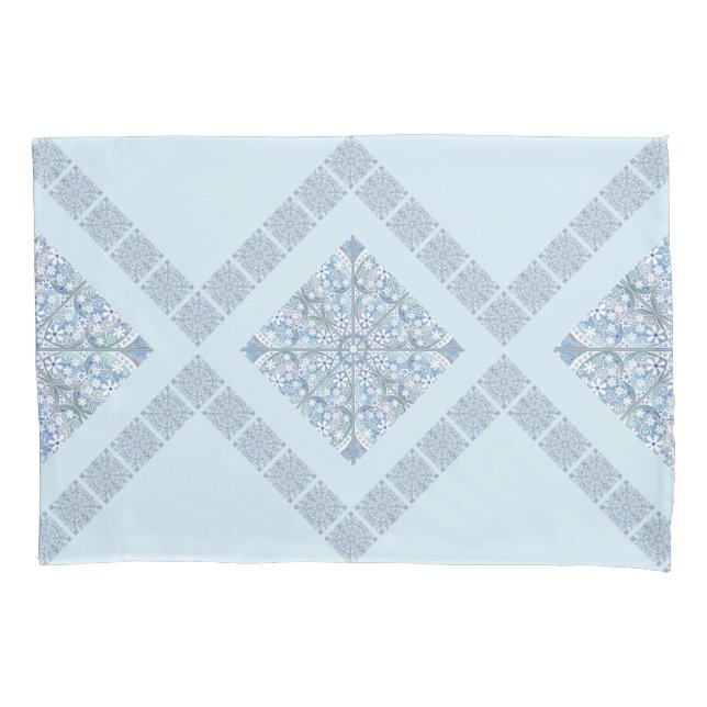 Ceramic Lace Light blue Pillow Case (Front)