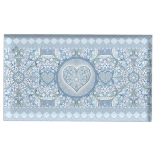 Ceramic lace Light blue Place Card Holder