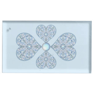 Ceramic lace Light blue Place Card Holder