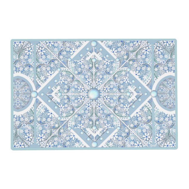 Ceramic Lace Light Blue Placemat (Front)