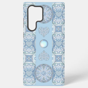 Ceramic lace Light blue Samsung Galaxy S22 Ultra Case