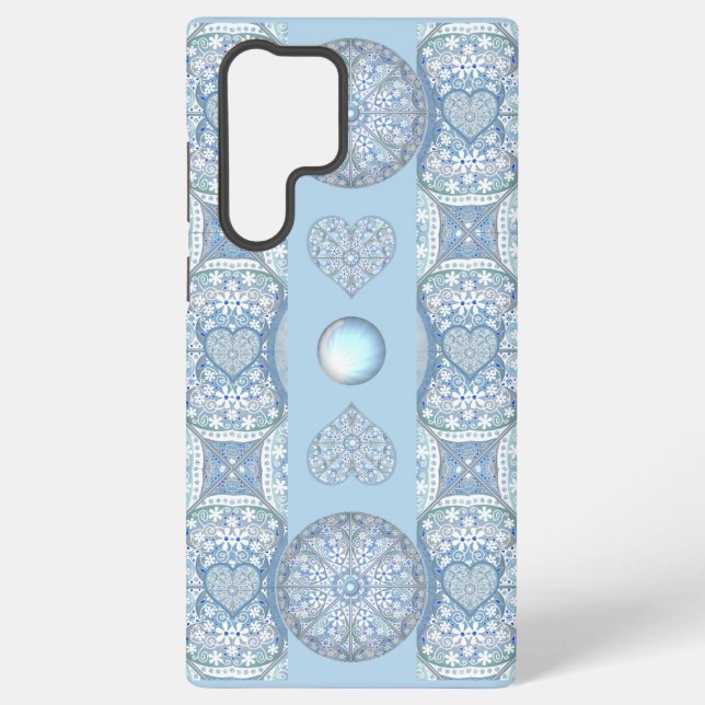 Ceramic lace Light blue Samsung Galaxy Case (Back)
