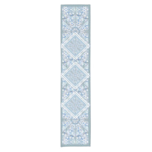 Ceramic Lace Light Blue Short Table Runner