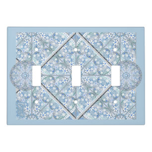 Ceramic Lace light blue Switch Cover