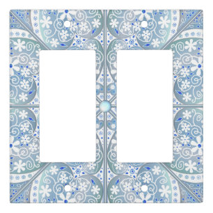 Ceramic Lace Light blue Switch Cover
