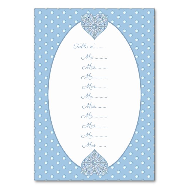 Ceramic Lace Light Blue Table Number (Front)