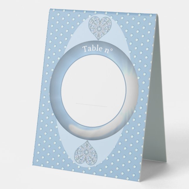 Ceramic Lace Light Blue Table Tent (Front)