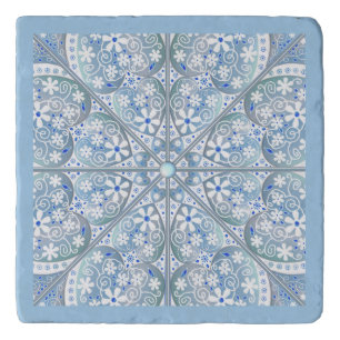 Ceramic lace Light blue Trivet