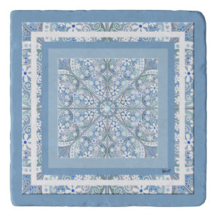 Ceramic lace Light blue Trivet