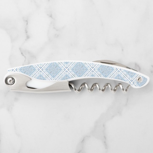 Ceramic Lace light blue Waiter's Corkscrew (Front)