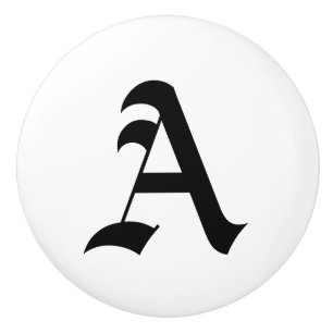 Ceramic Letter Knob Gothic