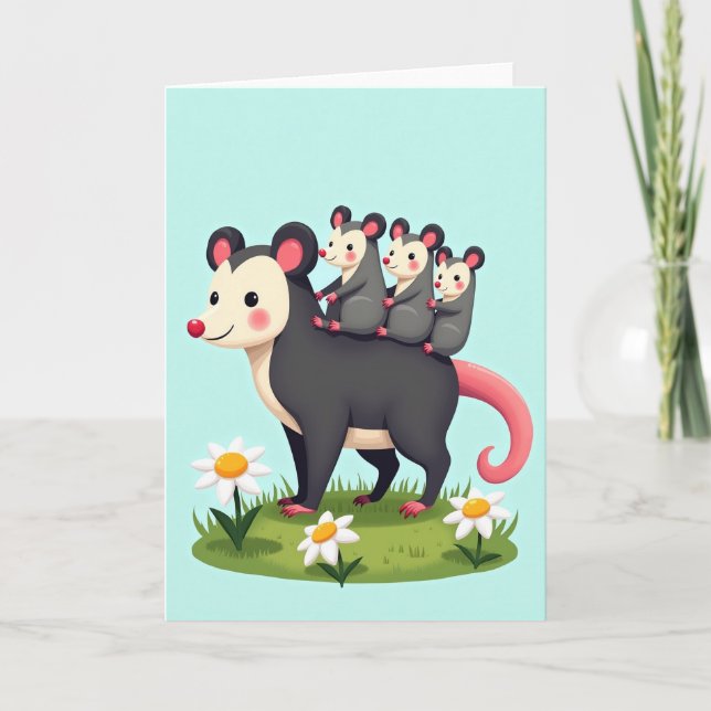 Ceramic Marsupial Family Card (Front)