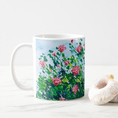 Ceramic Mug with Red Roses and Blue Skies