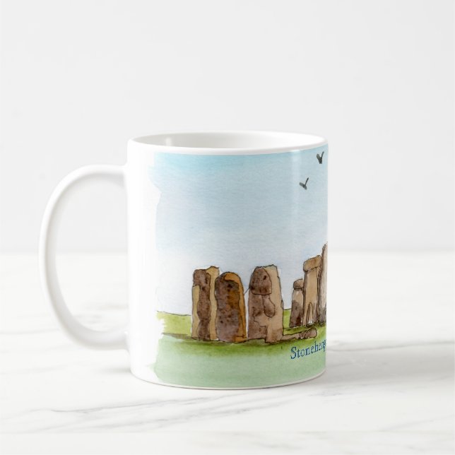 Ceramic mug with Stonehenge design (Left)