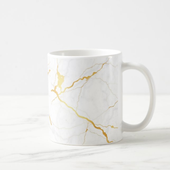 Ceramic Mug with Tile Pattern Design - Stylish  (Right)