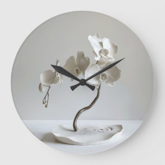 Ceramic Neutral Orchid Taupe Large Clock
