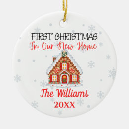 Ceramic New Home Christmas Personalized Ceramic Ornament