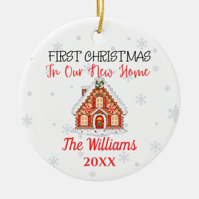 Ceramic New Home Christmas Personalized Ornament (Front)
