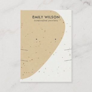 CERAMIC OCHRE WAVE LONG NECKLACE EARRING DISPLAY BUSINESS CARD