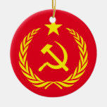 Ceramic Ornament Cold War Communist Flag at Zazzle