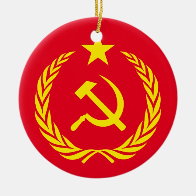 Ceramic Ornament Cold War Communist Flag (Front)