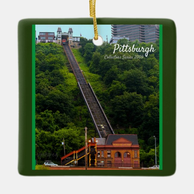 Ceramic Ornament Duquesne Incline Pittsburgh (Front)