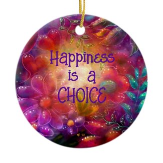 Ceramic Ornament Happiness Floral Whimsical