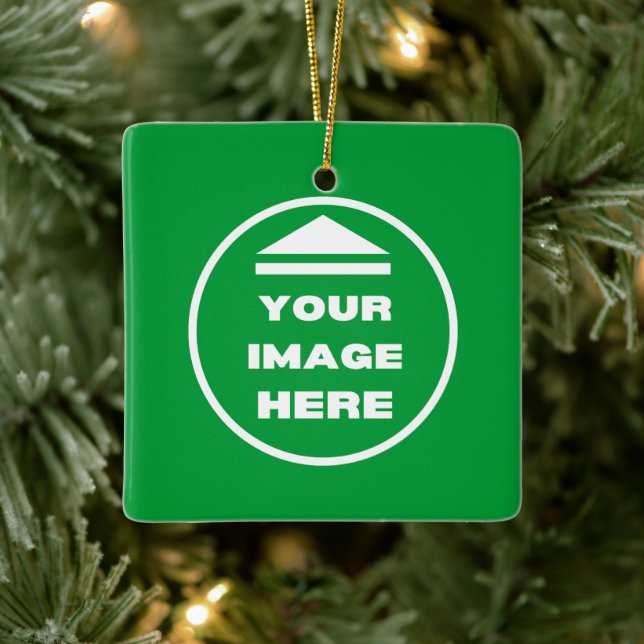 Ceramic Ornament- Personalized - Add Image / Text  Ceramic Ornament (Tree)