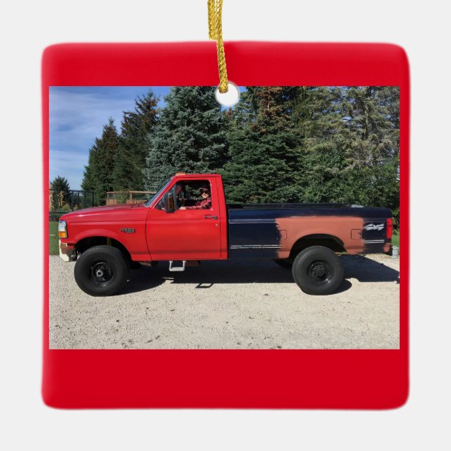 Ceramic Ornament  pickup truck (Front)