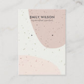 CERAMIC PEACH PINK BLUSH WAVE STUD EARRING DISPLAY BUSINESS CARD (Front)