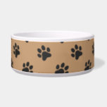 Ceramic Pet Bowl<br><div class="desc">Brown and black paw print throw blanket.</div>