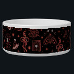 Ceramic Pet Bowl<br><div class="desc">It's witch party design celebrating the upcoming Halloween. This hand-drawn illustration features witch manual,  spells book,  potions,  crystal and magic.</div>