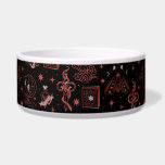 Ceramic Pet Bowl<br><div class="desc">It's witch party design celebrating the upcoming Halloween. This hand-drawn illustration features witch manual,  spells book,  potions,  crystal and magic.</div>