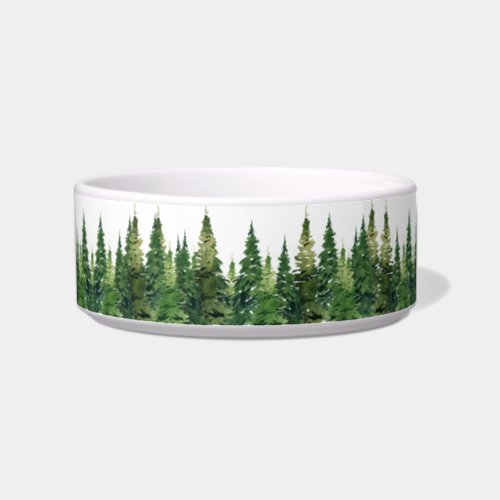 Ceramic Pet Bowl _ Watercolor Forest