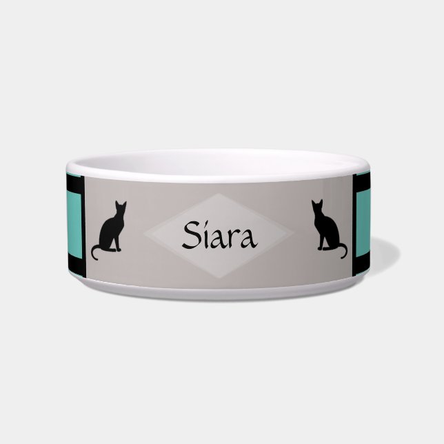Ceramic Pet Bowl with cats - HAMbWG (Front)